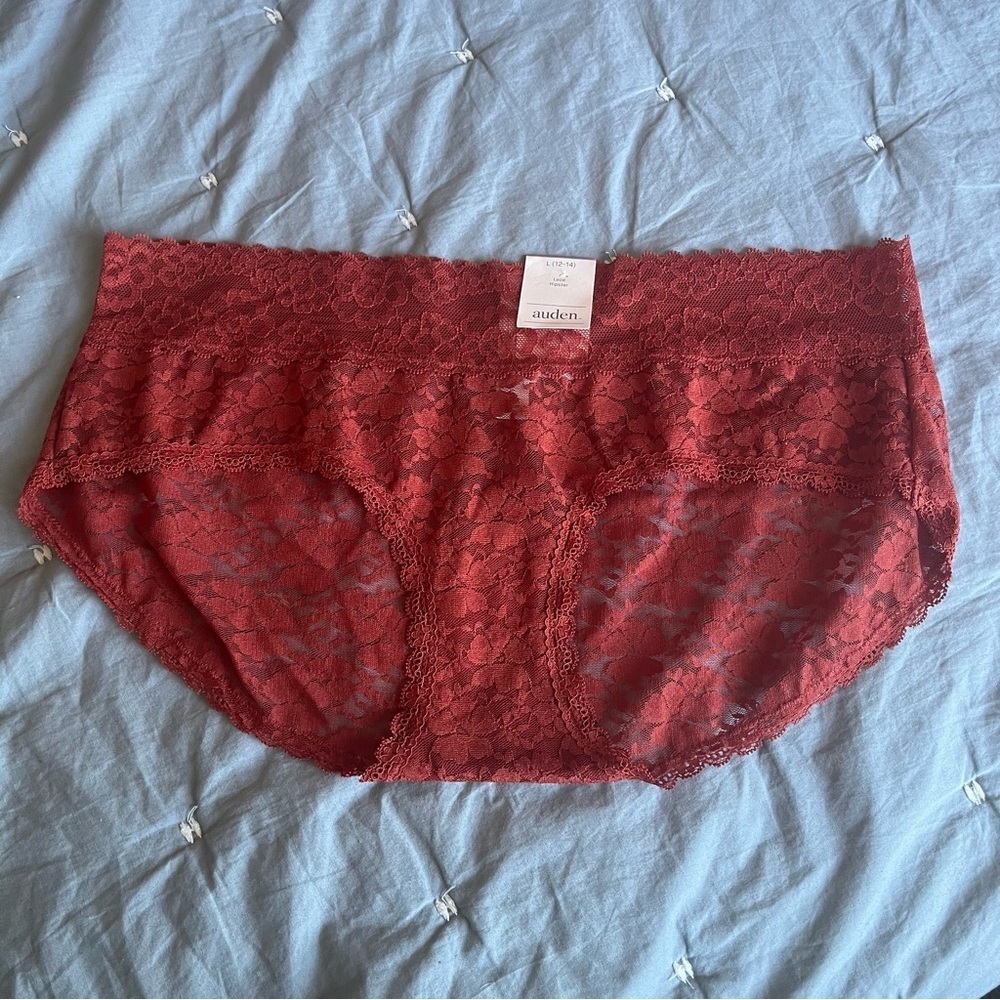 Auden Lace Hipster Burnt Orange Panties Size Large